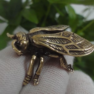 Vintage Chinese Solid Brass Insects Bee Statue Animal Figurines