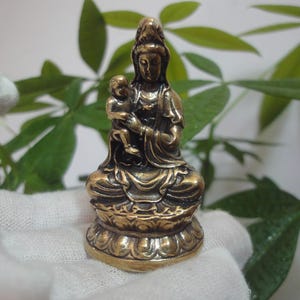 Kreativität Chinesische Alte massive Bronze &quot;GuanYin&quot; Buddha und Baby Statue