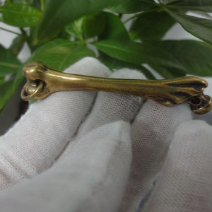 Antiqued Fine Pure Brass Cool Bone Skeleton Statue Pendant image 3