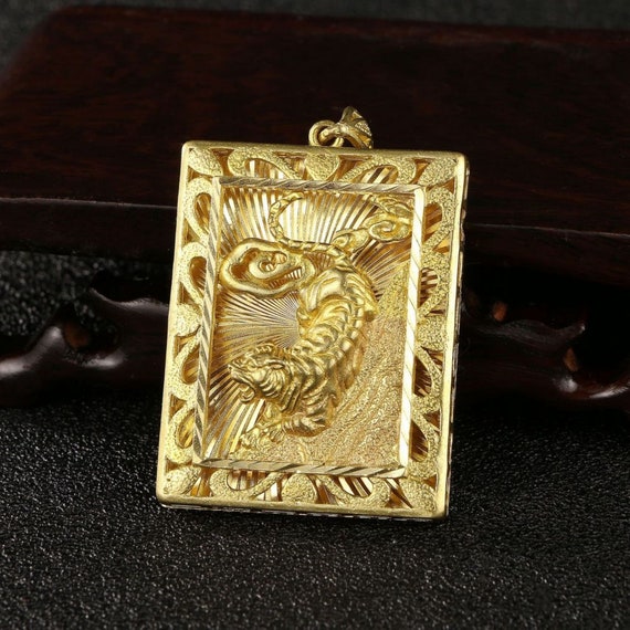 Antiqued Chinese Collection Golden Brass Casting … - image 1