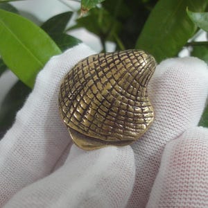 Creative Fine Antiqued Pure Solid Brass Casting Shell Statue Desk Decoration