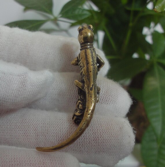 Creativity Chinese Old Solid Bronze Statue Lizard… - image 7