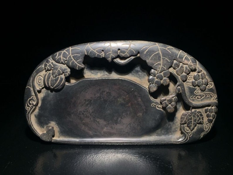 Old Chinese Unique Natural Hand Carving quot;Duanquot; Ink St Old Chinese Unique Natural Hand Carving quot;Duanquot; Ink St