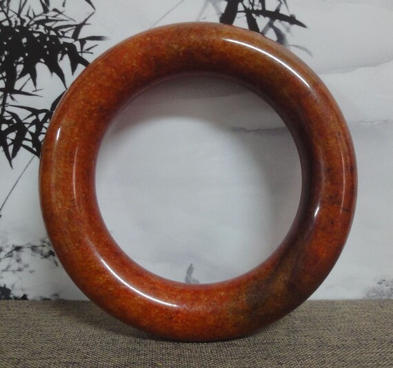 6.5cm Large Old Chinese Hand Carving Red Brown Ne… - image 2