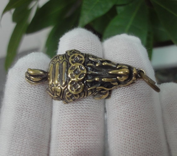 Creativity Chinese Old Solid Brass Dragon Turtle … - image 4