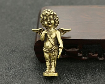 Vintage God of Love Cupid Eros Statue Small Ornaments Brass Angel Figurines Deco