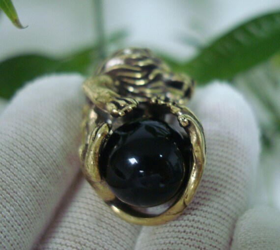 Solid Bronze Roaring Lion Figurine Pendant: Vinta… - image 6