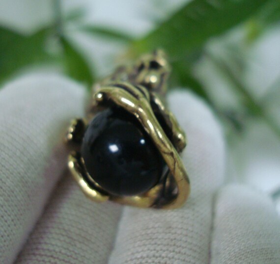 Solid Bronze Roaring Lion Figurine Pendant: Vinta… - image 8