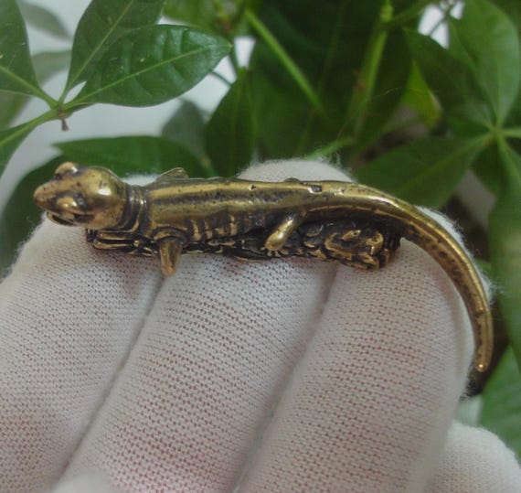 Creativity Chinese Old Solid Bronze Statue Lizard… - image 3