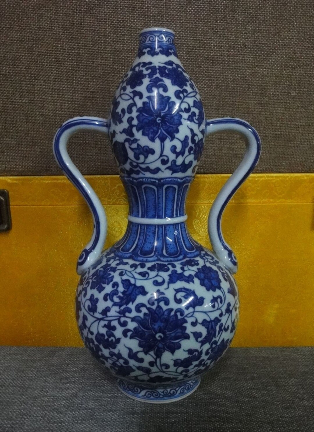 Antique Chinese Blue and White Porcelain Doublegourd Vase Etsy
