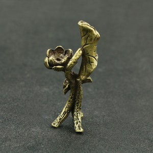 Creativity Chinese Old Solid Bronze Lotus Flower Leaf Incense Burner Censer