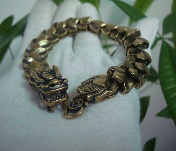 Creativity Antiqued Solid Brass Dragon Figurine S… - image 2