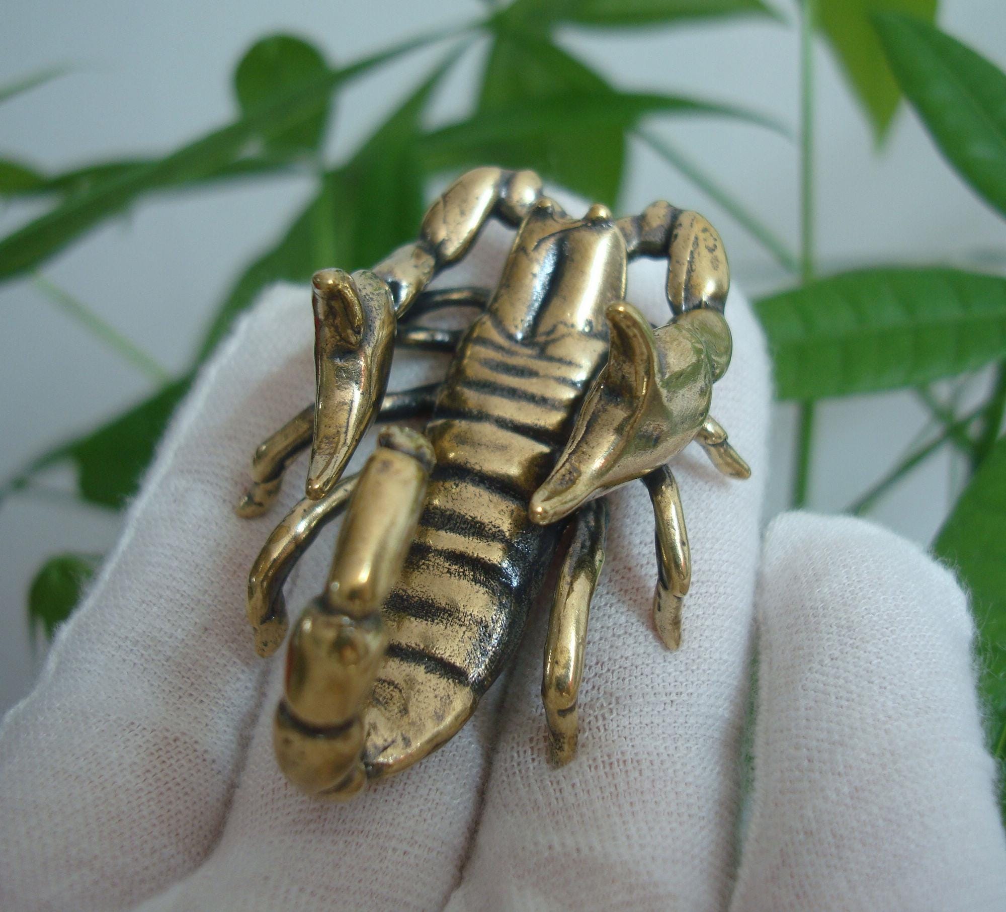 Scorpion ペン立て Antique Chinese Solid Brass Scorpion Statue Figurine Pen Holder