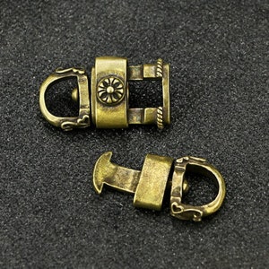 Chinese Pure Brass Old Keychain Detachable Desperate Ring Pendant