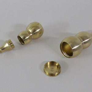 Pair of Chinese Hollow Brass Beautiful &quot;FengSui&quot; Double Gourd Pendants
