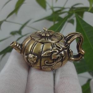 Creativity Chinese Old Solid Bronze Fish and Lotus Carving Teapot