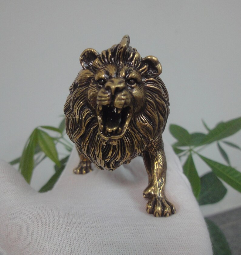 Retro Large Solid Brass Cool Lion Animal Figurine Statue Sculpture - Etsy