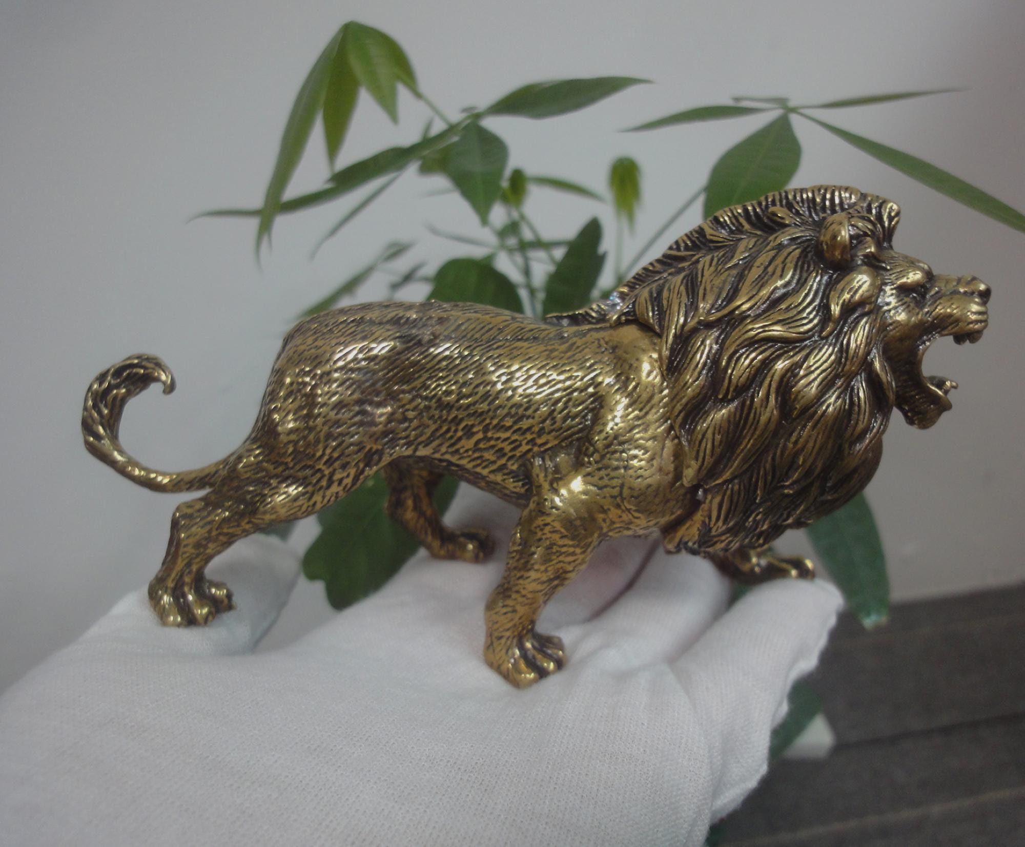Retro Large Solid Brass Cool Lion Animal Figurine Statue Sculpture - Etsy