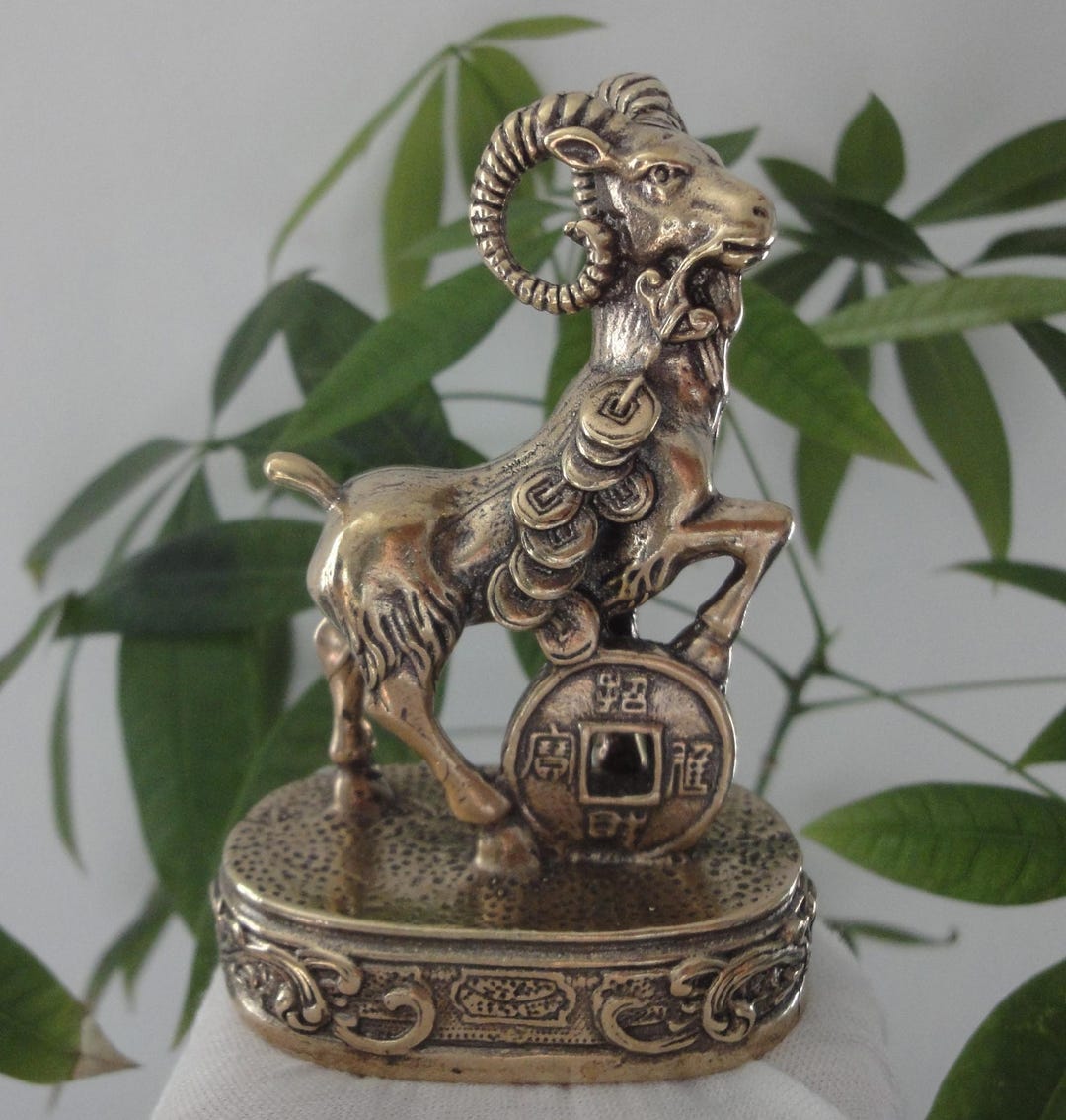 Vintage Solid Bronze Goat Sculpture Animal Figurines - Etsy