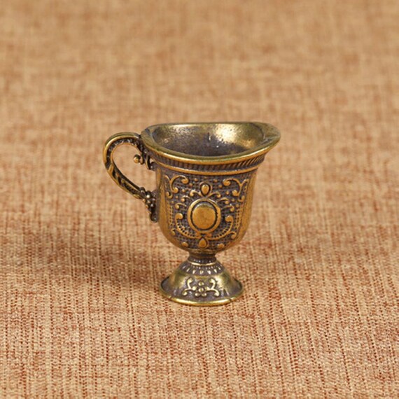 Creativity Chinese Old Solid Bronze Tea Cup Statu… - image 4
