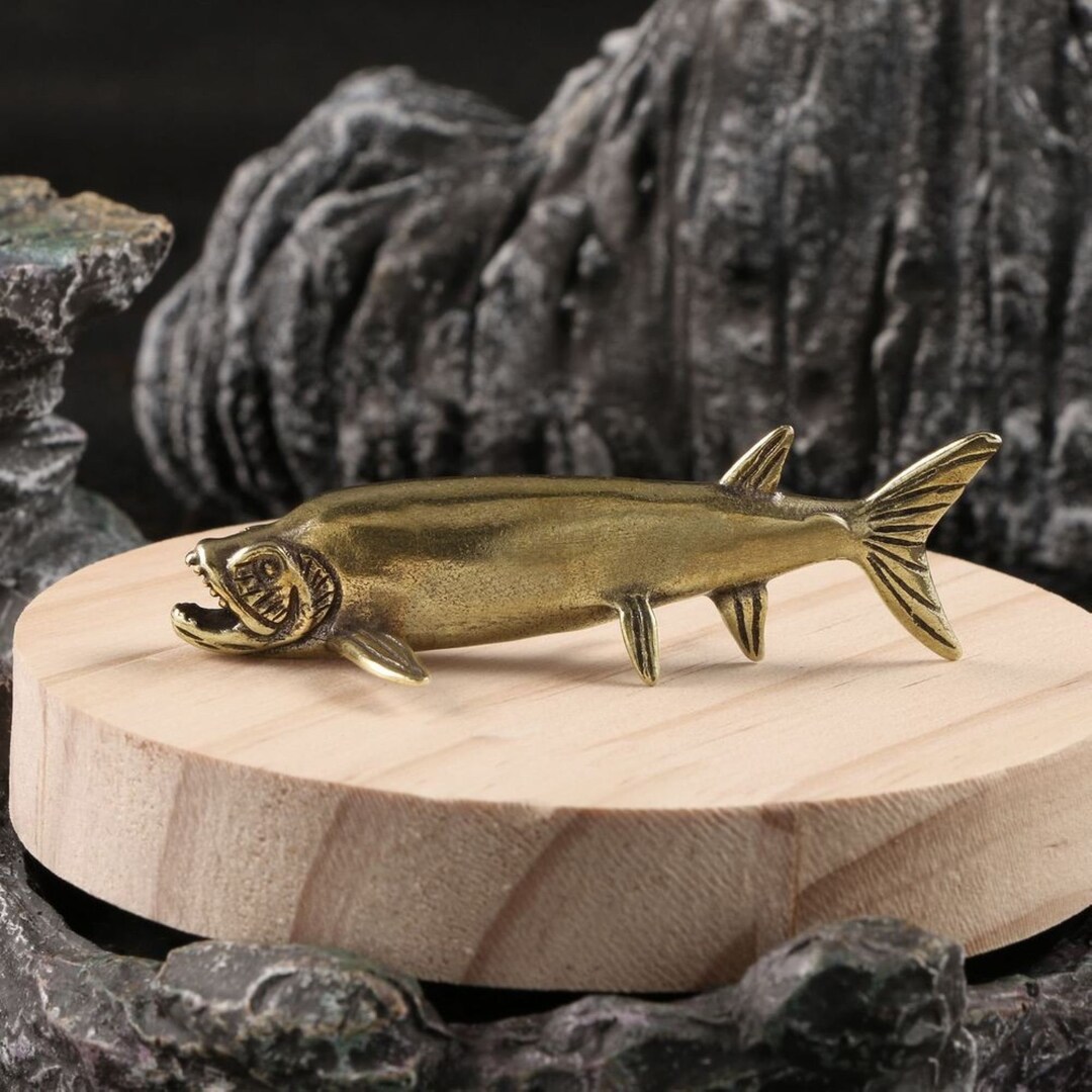 Antiqued Chinese Solid Brass Prehistoric Creature Swordfish Etsy