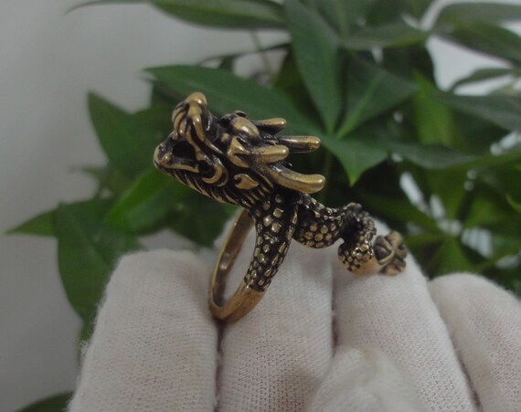 17mm Creative Antiqued Chinese Solid Brass Domine… - image 5