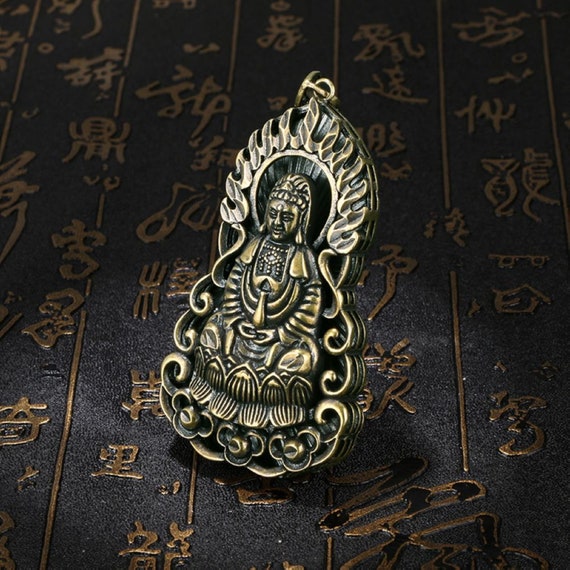Creativity Chinese Old Solid Brozne "GuanYin" Bud… - image 2