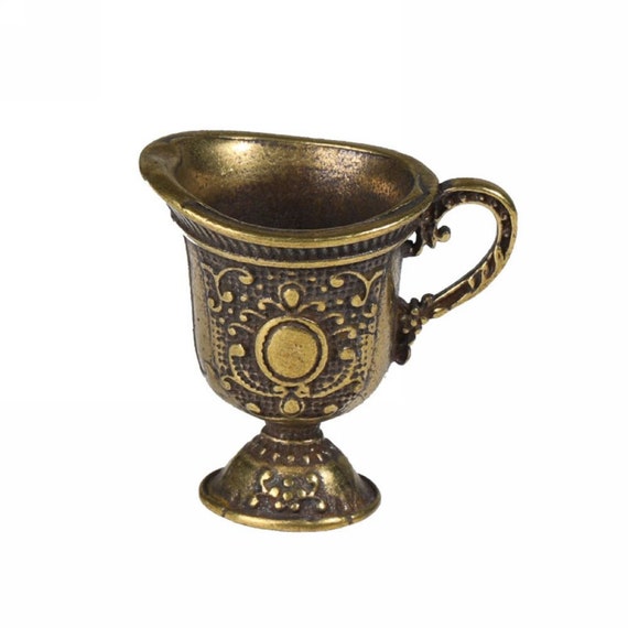 Creativity Chinese Old Solid Bronze Tea Cup Statu… - image 1