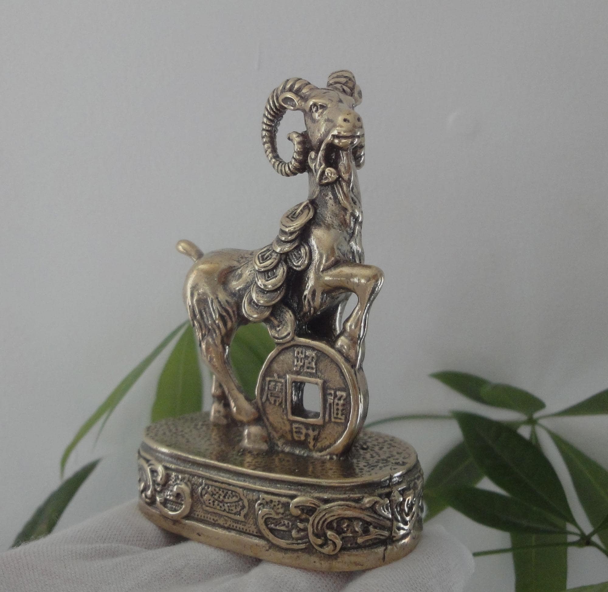 Vintage Solid Bronze Goat Sculpture Animal Figurines - Etsy