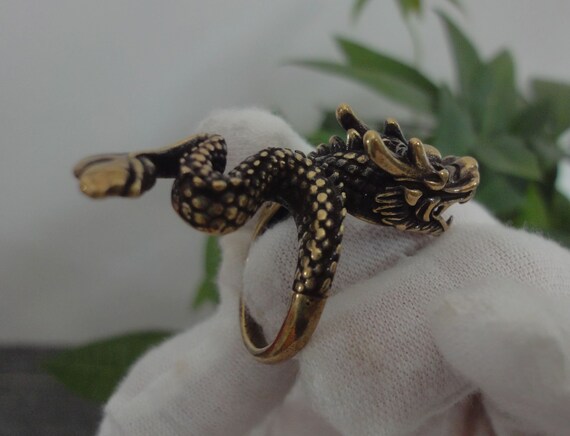 17mm Creative Antiqued Chinese Solid Brass Domine… - image 6