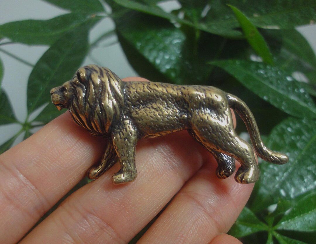 Mammut Figur Messing - Miniatur Statue 49x30mm Für Deko & Sammlung