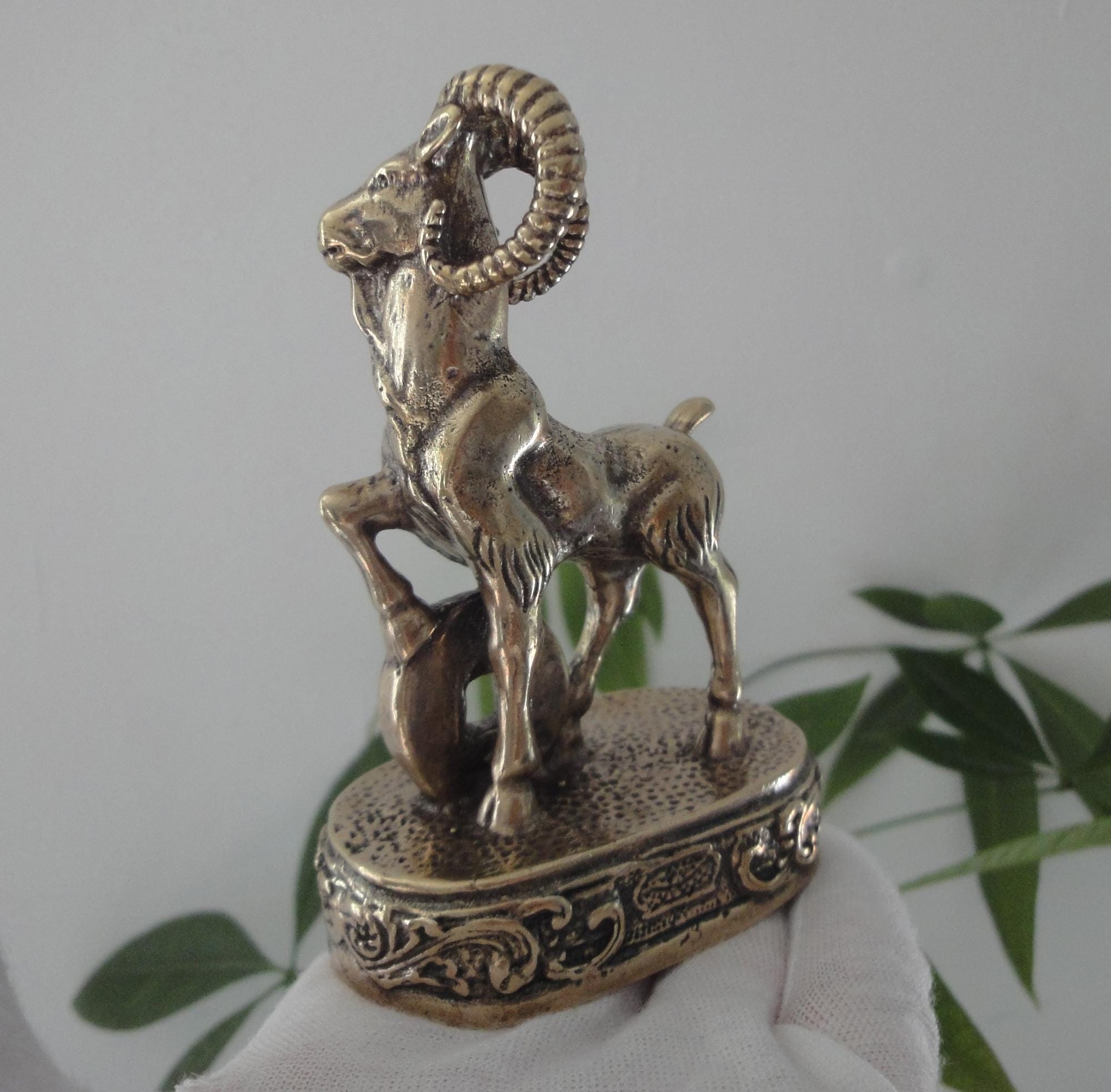 Vintage Solid Bronze Goat Sculpture Animal Figurines - Etsy