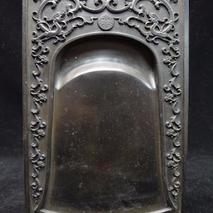 Old Chinese Hand Carving Foliages Ink Stone Inkslab Mark with Ink Stick