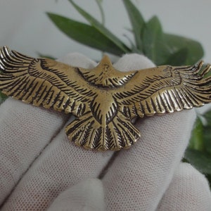 Antiqued Chinese Solid Bronze Spread Wings Eagle Sculpture Pendant