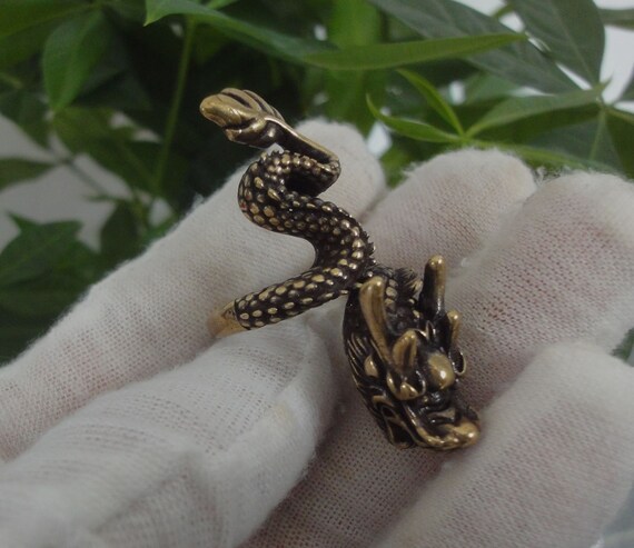 17mm Creative Antiqued Chinese Solid Brass Domine… - image 4