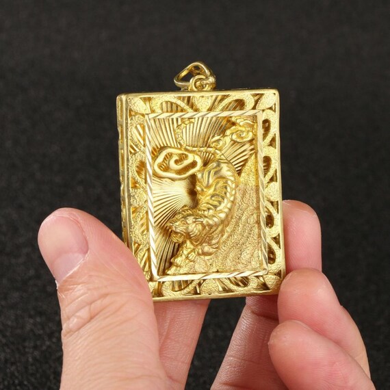 Antiqued Chinese Collection Golden Brass Casting … - image 3