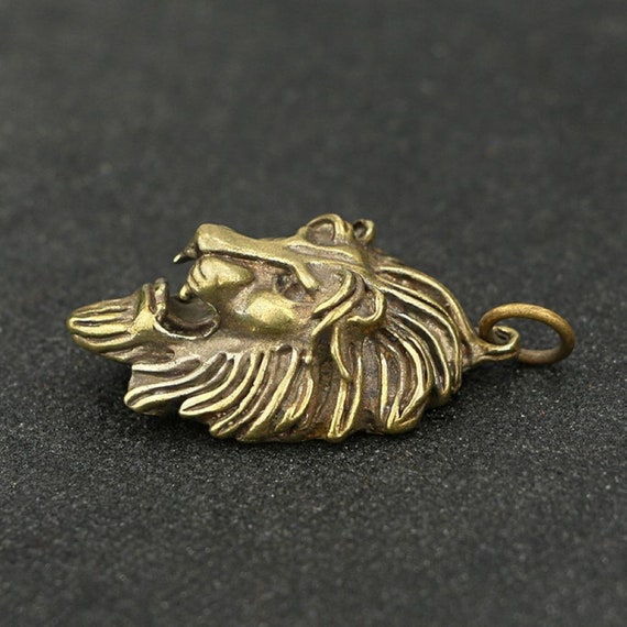 Creativity Chinese Old Solid Bronze Cool Lion Hea… - image 2