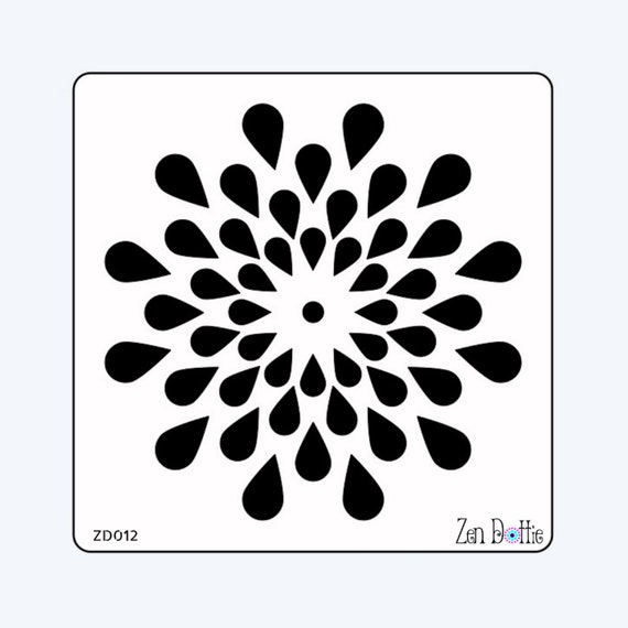 Dotting stencil Dot Mandala template Flower Mandala Etsy