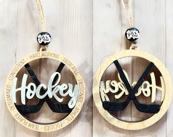 Personalized Hockey Ornament | Hand Painted Ornament | Team Sport | Hockey Gift | Hockey Senior Night Gift | Christmas Ornament