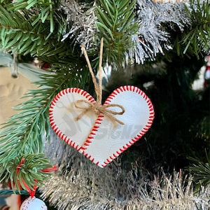 Baseball Heart Ornament made with a real baseball | Rawlings Baseball | Baseball | Custom ornament | Personalized Gift | Christmas Ornament
