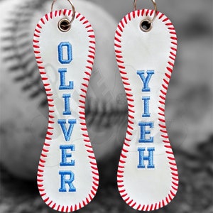 Personalisierter Baseball Taschenanhänger | Benutzerdefinierte Baseball Geschenk | Baseball Anhänger | Baseball Schlüsselbund | Gestickte Baseball Taschenanhänger
