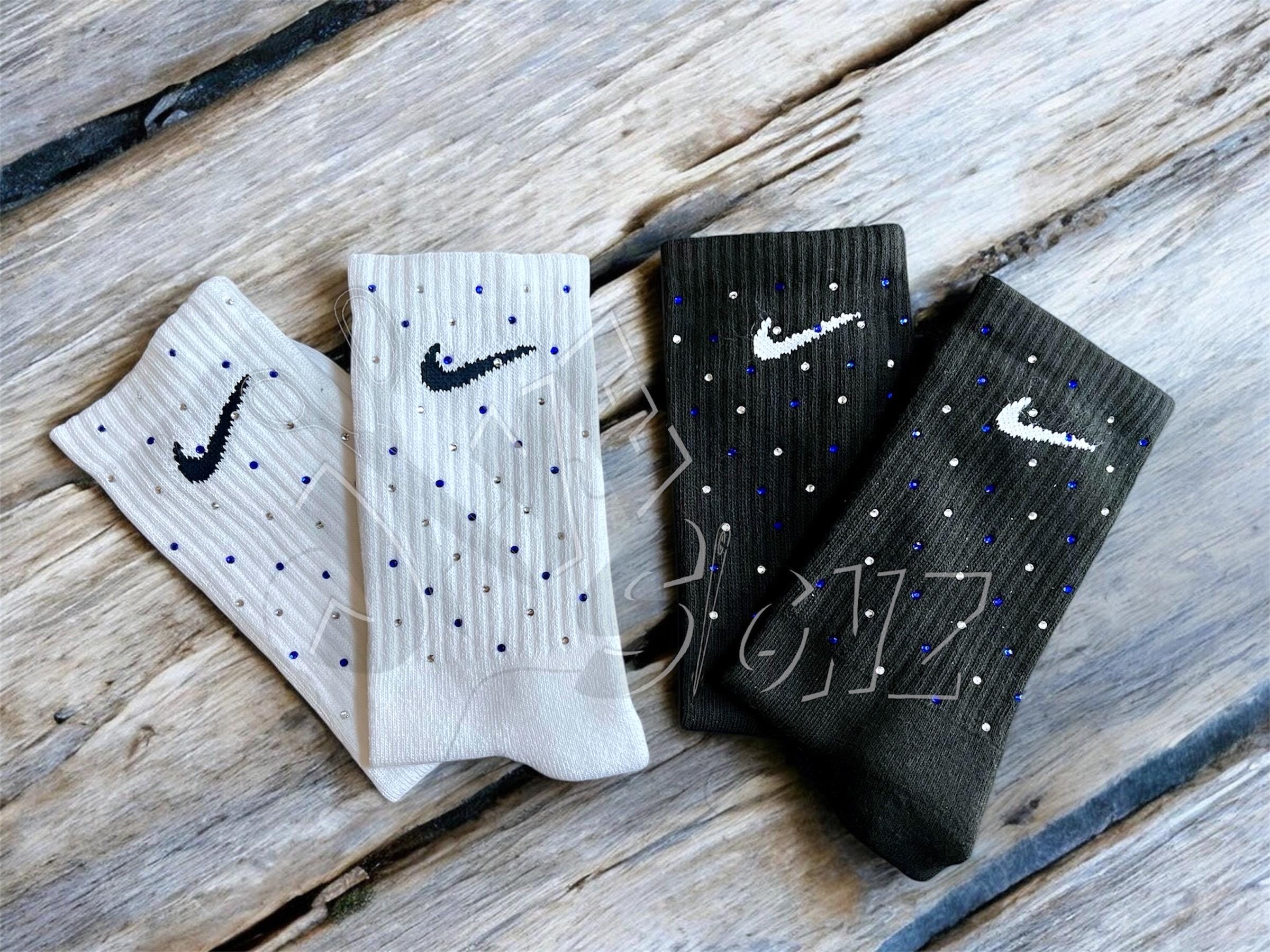 Bling Crew Socks Rhinestone Athletic Socks Custom Rhinestone Bling Socks Nike Bling Socks Cheer gift Gymnastics gift Dance gift