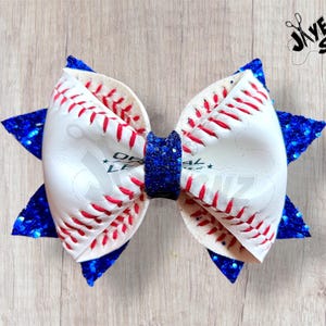 Baseball Hair Bow | Real Baseball Skin Hair Bow | Girls Hair Bow | Sports Hair Bow | Team Hair Bow
