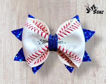 Baseball Hair Bow | Real Baseball Skin Hair Bow | Girls Hair Bow | Sports Hair Bow | Team Hair Bow