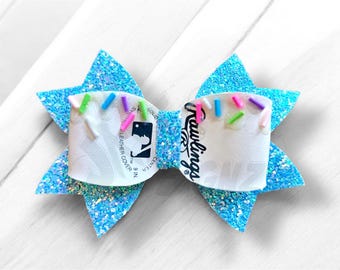 Baseball Hair Bow | Real Baseball Skin Hair Bow | Girls Hair Bow | Sports Hair Bow | Team Hair Bow | 4.5” Baseball Bow