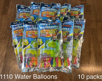 Globos de agua - Paquete de 10 (autosellables, de llenado rápido, capacidad para 1110 globos)