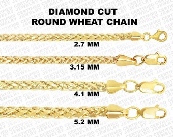 14k Yellow Gold 1.9mm Round Diamond Cut Parisian Wheat Chain Bracelet 7 14k Yellow Gold 1.9mm Round Diamond Cut Parisian Wheat Chain Bracelet 7
