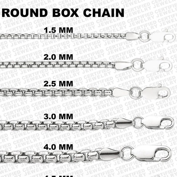 Silver Round Box Chain, 925 Solid Silver Round Box Necklace,Italian Silver Necklace, 1.5mm,2mm,2.5mm,3mm,,4mm,4.5mm 5.5mm,Sale