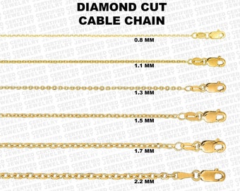 Finejewelers 14k .80mm bright-cut Cable Chain Necklace Finejewelers 14k .80mm bright-cut Cable Chain Necklace
