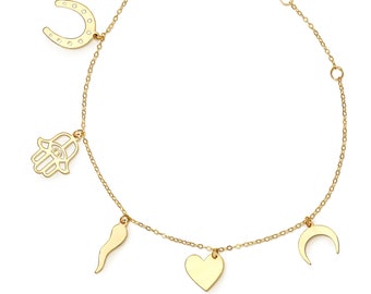 Mignon Faget New Orleans Charm Bracelet - 14K Gold - Length 7